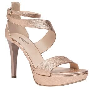 NeroGiardini metallic platform sandals size 37
